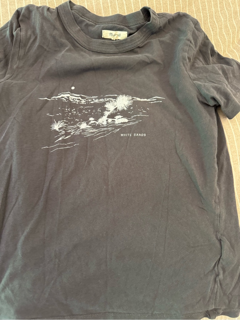Madewell Black Graphic Crewneck Tee with White Desert Print